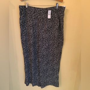 LOFT Monochrome Patterned Wide Leg Pants